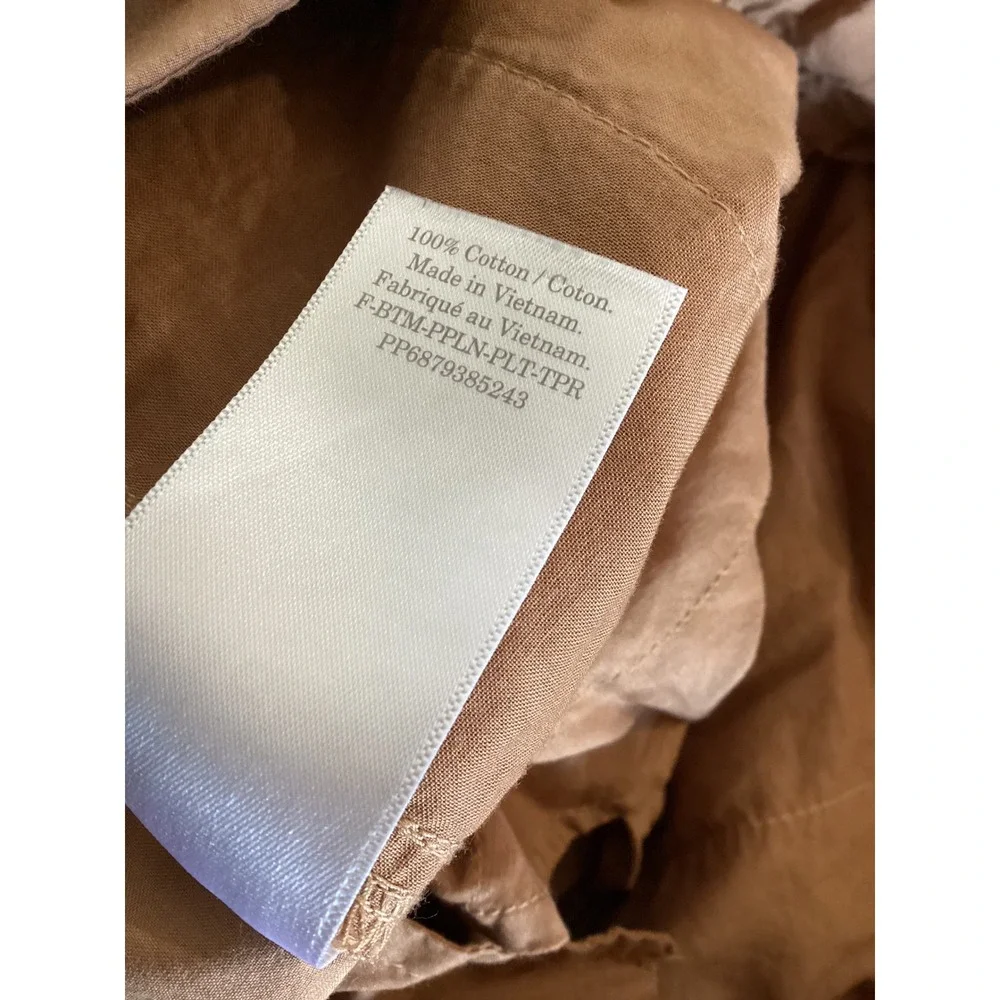 Everlane Women's Tan Paperbag Waist Trousers Pants Cotton Size 2